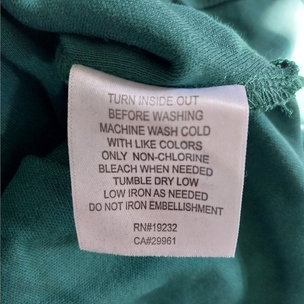 NWT@$54! ALFRED DUNNER! EMERALD GREEN 3/4 SLEEVED, SILVER STUDDED TOP SZ PS - Picture 8 of 9